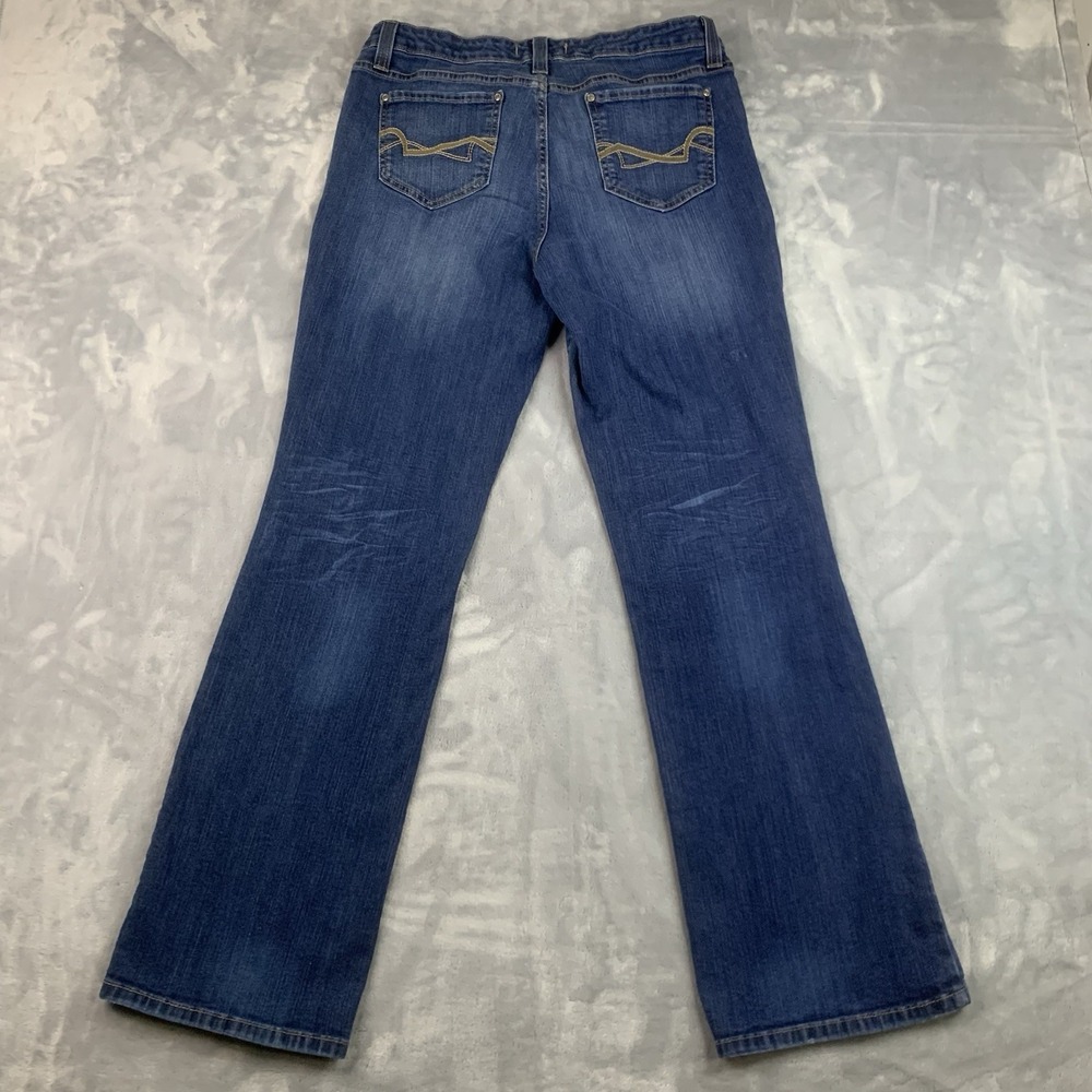 Nine West Vintage America Boho Bootcut Jeans 12/31 Blue Stretch Casual Whiskered - Picture 13 of 14